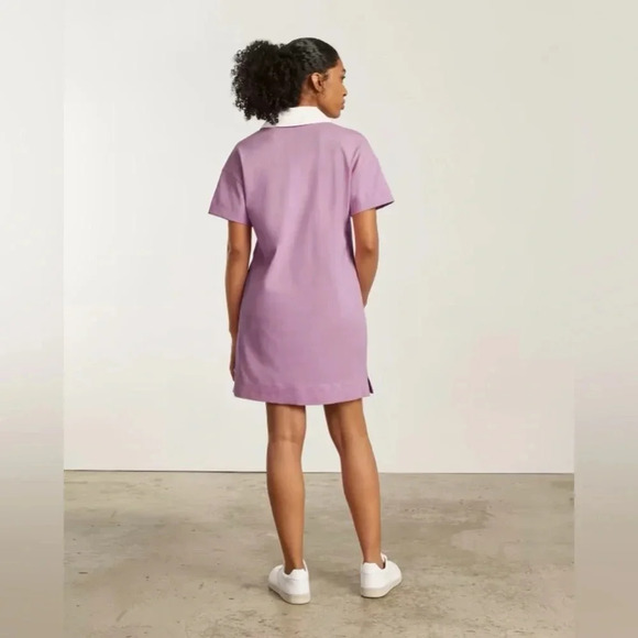 EVERLANE NEW NWT WOMENS MAUVE COTTON POLO DRESS SUMMER CASUAL LILAC SIZE XS - Picture 4 of 6
